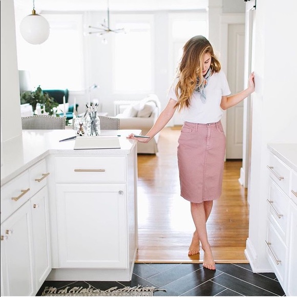Modcloth Dresses & Skirts - Blush pink denim skirt